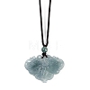 Natural Jadeite Carved Butterfly Pendant Necklaces NJEW-F321-04-2