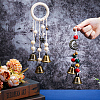 2Pcs 2 Style Iron Witch Bells Pendant Decorations HJEW-GF0001-42-3
