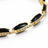 Brass Micro Pave Cubic Zirconia Link Chain Bracelet for Women BJEW-T020-05G-04-2