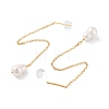 Natural Pearl Earrings for Women EJEW-E303-01G-2