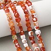 Natural Fire Crackle Agate Beads Strands G-H078-C49-6mm-04-1