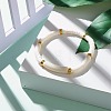 Curved Tube Acrylic Beads Stretch Bracelet for Teen Girl Women BJEW-JB06944-01-2