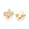 Brass Micro Pave Clear Cubic Zirconia Beads KK-T071-17G-X-2