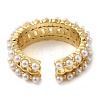 Curb Chain Brass Open Cuff Rings for Women RJEW-Z070-03G-3