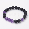 Natural Amethyst Stretch Bracelets X-BJEW-JB02754-04-1