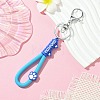 Cat Paw Print PVC & Iron Alloy Lobster Claw Clasp Keychain KEYC-JKC01104-04-1