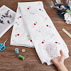 Cotton Embroidered Wavy Edge Flower Eyelet Lace Fabric DIY-WH0308-389-3