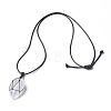 Natural Quartz Crystal Beaded Pendant Necklaces NJEW-G324-B03-1