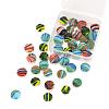 40Pcs 4 Colors Handmade Frosted Lampwork Beads LAMP-LS0001-06-2