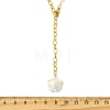 Adjustable Natural Baroque Keshi Pearl Tassel 304 Stainless Steel Cable Chain Lariat Necklaces for Women NJEW-JN06212-5