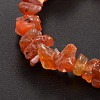 Chips Natural Carnelian Beaded Stretch Bracelets X-BJEW-JB01826-04-2