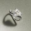 Brass Pave Single Cubic Zirconia Finger Rings for Women LS-ZK8046-4-2
