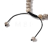 8mm Round Natural Maifanite Braided Bead Bracelets BJEW-C067-01B-06-4