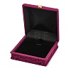 Rose Flower Pattern Velvet Jewelry Set Boxes X-VBOX-O003-04-3