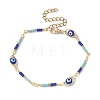 Brass Horse Eye Link Chain Bracelet BJEW-JB09753-1