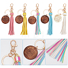 WADORN 5Pcs 5 Colors PU Leather Tassel Big Pendant Decorations with Wooden Mama Charm HJEW-WR0001-02-3
