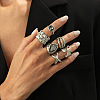 Alloy Acrylic Finger Rings Set WGF25BE-03-1