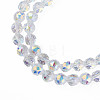 Electroplate Transparent Glass Beads Strands EGLA-N002-34A-C03-3