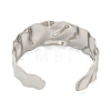 304 Stainless Steel Textured Open Cuff Bangles for Women STAS-M001-15P-3