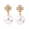 Brass Micro Pave Clear Cubic Zirconia Dangle Stud Earrings EJEW-Z164-31G-4