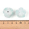 Polymer Clay Rhinestone Beads with Embossed Resin Roses RESI-T059-04D-3