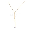Adjustable Natural Keshi Pearl Heart Pendant 304 Stainless Steel Box Chain Lariat Necklaces NJEW-JN05947-2