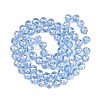Electroplate Transparent Glass Beads Strands GLAA-H040-01C-2
