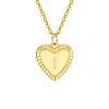 Golden Tone Brass Cable Chain Letter Heart Pendant Necklaces for Women PW-WG67FD6-09-1