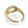 Brass Micro Pave Cubic Zirconia Cuff Rings RJEW-K232-08G-02-3