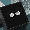 Rack Plating Brass Micro Pave Clear Cubic Zirconia Stud Earrings EJEW-K299-01P-R-1