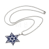 201 Stinless Steel Enamel Box Chain Star of David Pendant Necklaces NJEW-P316-05P-2