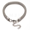 304 Stainless Steel Network Chains Bracelets BJEW-O096-C-02-1