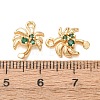 Brass Micro Pave Green Cubic Zirconia Charms KK-A304-09G-2