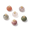 Natural Mixed Gemstone Rondelle Charms PALLOY-JF04864-1