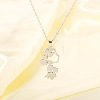 304 Stainless Steel 3D Maple Leaf Human Pendant Necklaces for Women WG5264D-02-2