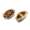 Natural Tiger Eye Pendants KK-C255-22G-01-2