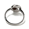 Natural Black Agate Adjustable Rings RJEW-K269-09P-03-3