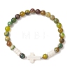 Gemstone Beaded Stretch Bracelets for Women Men BJEW-JB13649-3