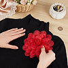 Polyester Flower Brooches JEWB-WH0020-130B-3