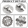 6Pcs 6 Styles Vintage Alloy Filigree Flower Anti-Slip Sweater Pins FIND-CY0002-28-5