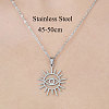 201 Stainless Steel Hollow Sun with Eye Pendant Necklace NJEW-OY002-05-3