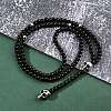 Black Glass Beaded Lariat Necklaces NJEW-F331-01AS-02-2