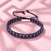 Natural Lapis Lazuli and Synthetic Hematite Adjustable Braided Bead Bracelets BJEW-H626-01-07-2