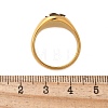 Round Natural Tiger Eye Chips Finger Rings RJEW-D303-03G-04-5