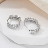 Brass Glass Hoop Earrings EJEW-Q014-23P-5