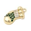 Christmas Brass Micro Pave Cubic Zirconia Pendants KK-L258-04G-F01-2