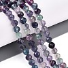 Natural Rainbow Fluorite Beads Strands G-S345-6mm-29-2