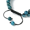 Natural Apatite Braided Bead Bracelet BJEW-SW00001-09-7