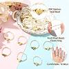 Natural Freshwater Pearl & 304 Stainless Steel Bead Finger Rings RJEW-FS00001-12-2
