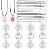 Round Wire Pendant Necklaces DIY Making Kit DIY-SC0017-53-1